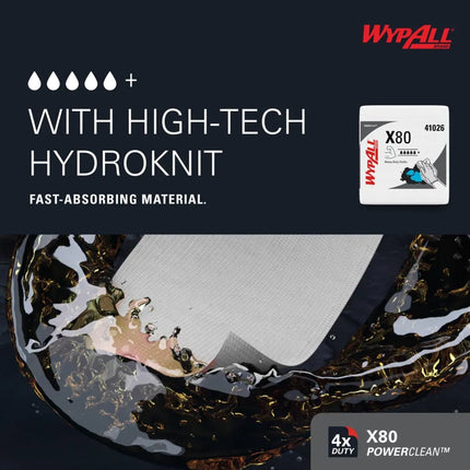 Khăn Bếp Kimberly-Clark WypAll® 41026 Sợi-Polypropylene Trắng 32 cm x 30 cm