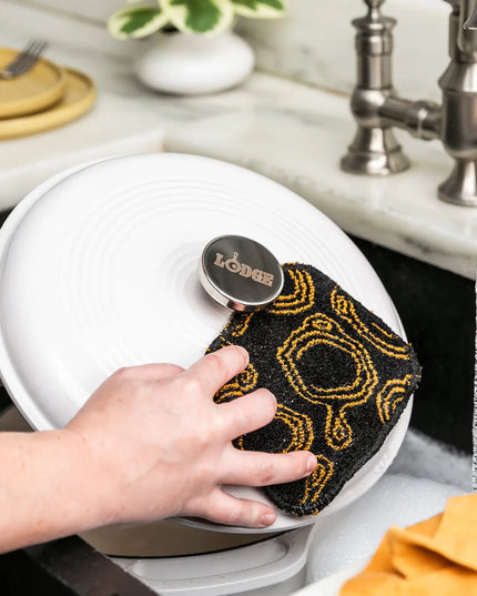 Khăn Cọ Bếp Cotton Đen Vàng Lodge AESCRUB 16.5 x 11.5 cm