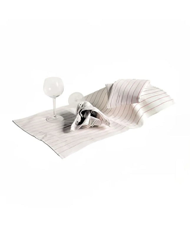 Khăn Lau Ly Cotton Trắng Không Xơ Sọc Đỏ Chef Revival 702GT 40 x 74 cm