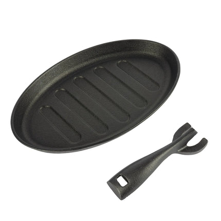 Khay Bít Tết Oval Gang Winco ISP-3, Đế Gỗ Tay Cầm Bảo Vệ