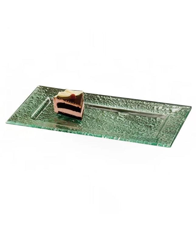 Khay Chữ Nhật American Metalcraft BG2113 53.3 x 33 cm, Thủy Tinh Bong Bóng, Xanh Lá