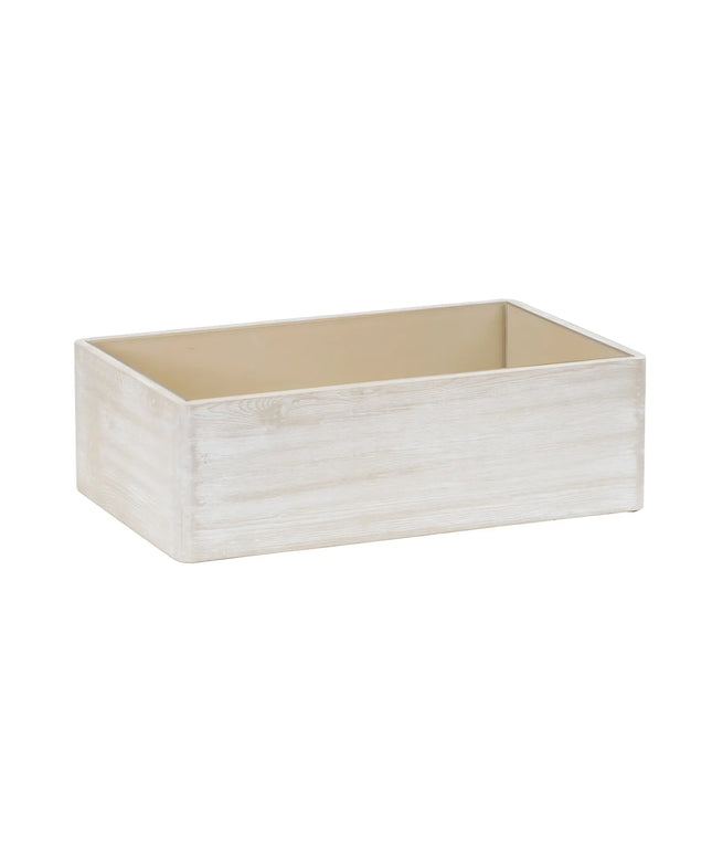Khay Đựng Đá Chữ Nhật Cal-Mil 22421-12-113 - 50.8 cm x 30.5 cm x 16.5 cm, Gỗ Thông, Sơn Trắng
