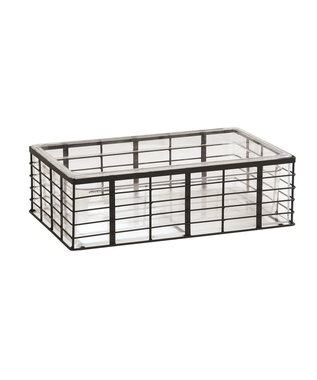 Khay Đựng Đá Chữ Nhật Cal-Mil 22607-12-13 - 50.8 cm x 30.5 cm x 16.5 cm, Lưới Kim Loại, Đen