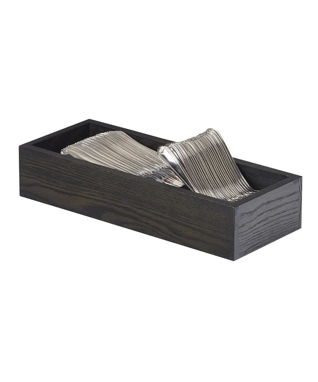 Khay Đựng Dao Muỗng Nĩa Cal-Mil 3819-87 2 Ngăn 38.7 x 14 cm Gỗ Sồi Màu Xám Đậm