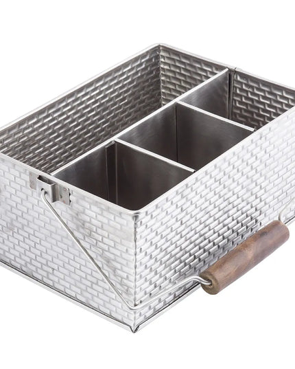 Khay Đựng Dao Muỗng Nĩa Chữ Nhật Tablecraft GPSSCADDY 4 Ngăn, Inox