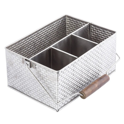 Khay Đựng Dao Muỗng Nĩa Chữ Nhật Tablecraft GPSSCADDY 4 Ngăn, Inox