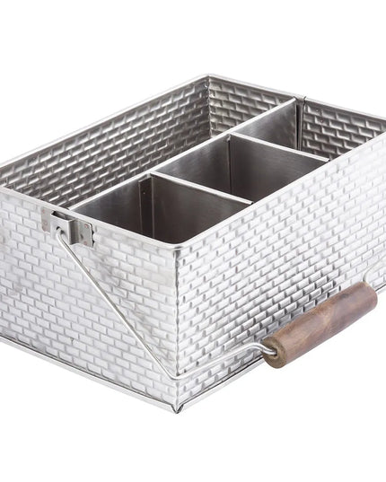 Khay Đựng Dao Muỗng Nĩa Chữ Nhật Tablecraft GPSSCADDY 4 Ngăn, Inox