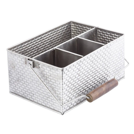 Khay Đựng Dao Muỗng Nĩa Chữ Nhật Tablecraft GPSSCADDY 4 Ngăn, Inox