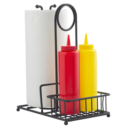 Khay Đựng Gia Vị Chữ Nhật 2 Ngăn Tablecraft 10263 - Thép, Đen