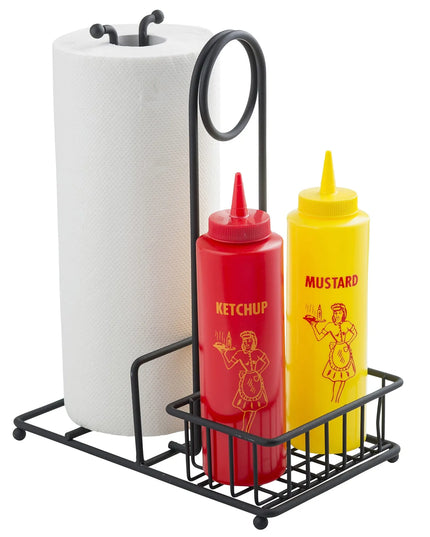 Khay Đựng Gia Vị Chữ Nhật 2 Ngăn Tablecraft 10263 - Thép, Đen