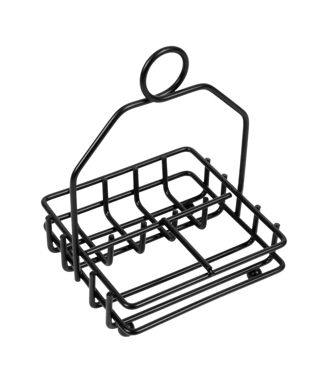 Khay Đựng Gia Vị Chữ Nhật 2 Ngăn Tablecraft 593RBK - Kim Loại, Đen