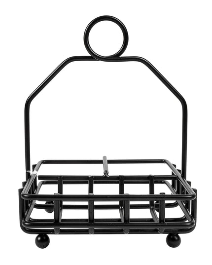 Khay Đựng Gia Vị Chữ Nhật 2 Ngăn Tablecraft 593RBK - Kim Loại, Đen