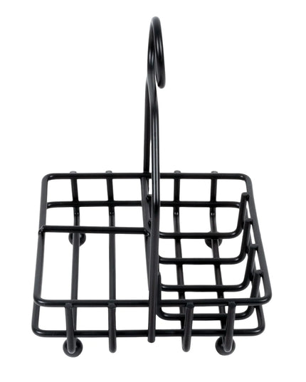 Khay Đựng Gia Vị Chữ Nhật 2 Ngăn Tablecraft 593RBK - Kim Loại, Đen