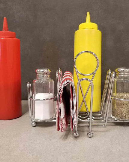 Khay Đựng Gia Vị Chữ Nhật 4 Ngăn Tablecraft 591C Dây Thép Mạ Chrome