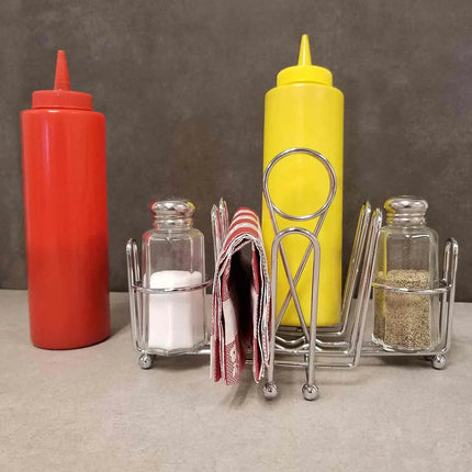 Khay Đựng Gia Vị Chữ Nhật 4 Ngăn Tablecraft 591C Dây Thép Mạ Chrome