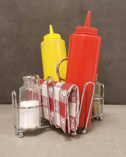 Khay Đựng Gia Vị Chữ Nhật 4 Ngăn Tablecraft 591C Dây Thép Mạ Chrome