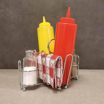 Khay Đựng Gia Vị Chữ Nhật 4 Ngăn Tablecraft 591C Dây Thép Mạ Chrome