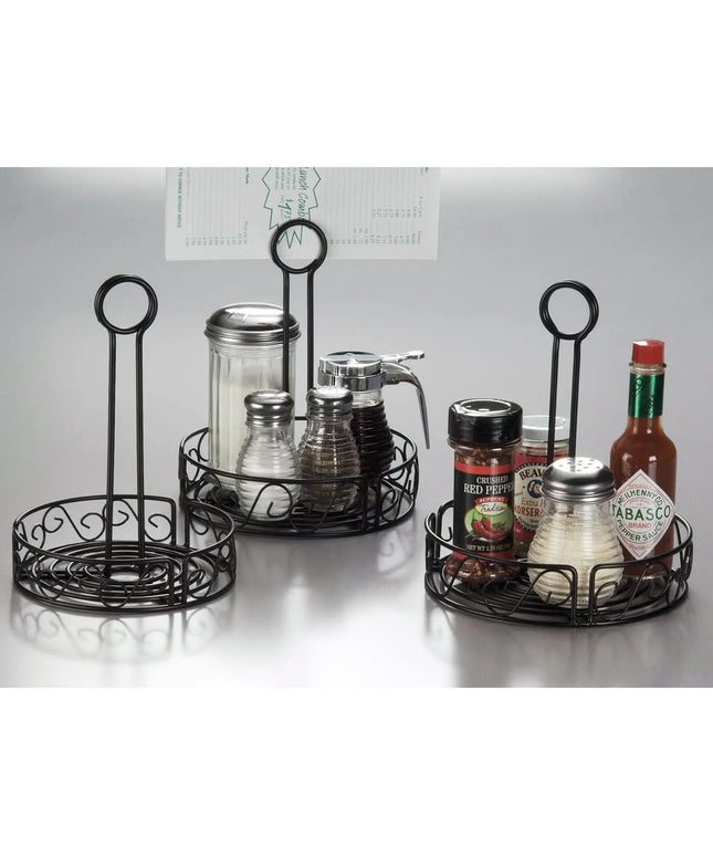 Khay Đựng Gia Vị Tròn American Metalcraft WBCC7 - Sắt Rèn, Đen