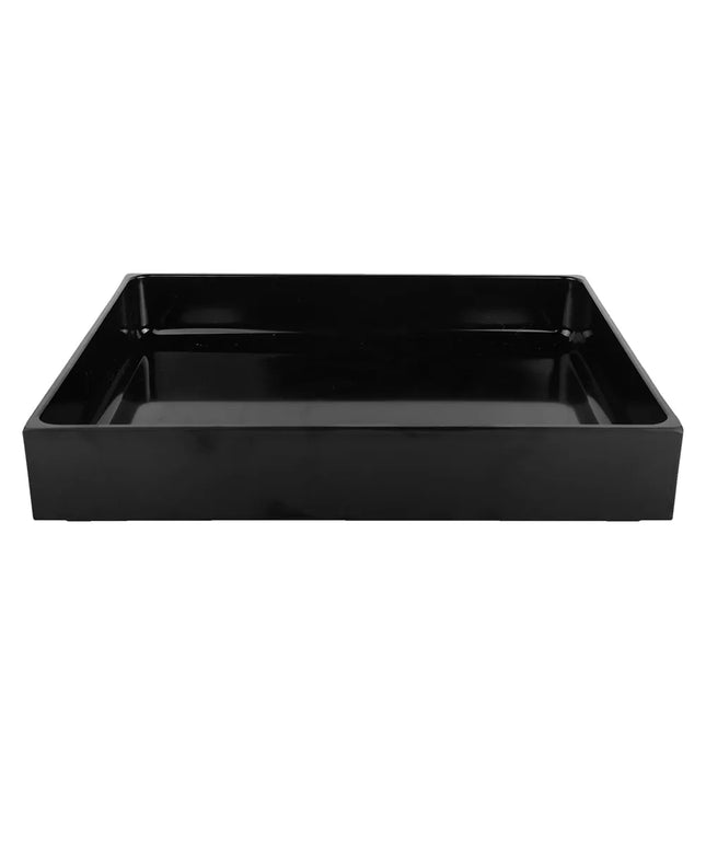 Khay Đựng Thực Phẩm Chữ Nhật Elite Global Solutions M21012-B Melamine Đen 30.5 x 25.4 x 5.1 cm