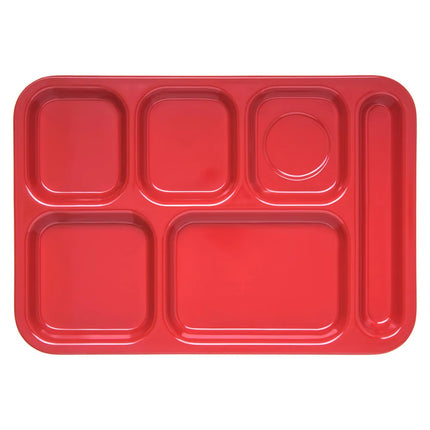 Khay Melamine Chữ Nhật Chia 6 Ngăn Carlisle 4398805 36.8 cm x 25.4 cm Màu Đỏ