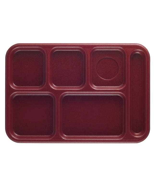 Khay Nhựa Chữ Nhật Cambro 10146CW416 6 Ngăn 25.4 x 36.8 cm Đỏ Cranberry