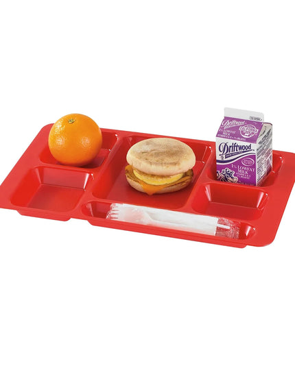 Khay Nhựa Chữ Nhật Cambro 1596CW404 6 Ngăn 22.9 x 38.1 cm Đỏ