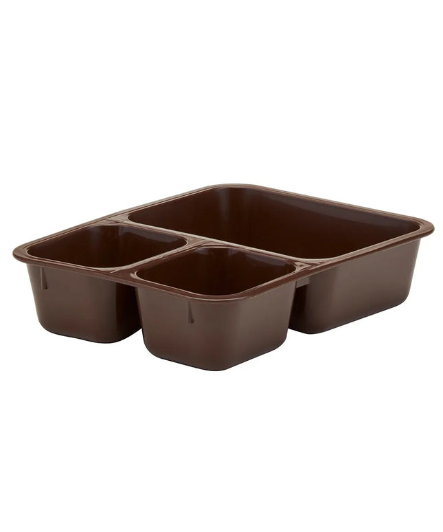 Khay Nhựa Chữ Nhật Cambro 853FCP167 3 Ngăn 21.7 x 15.9 cm Màu Nâu
