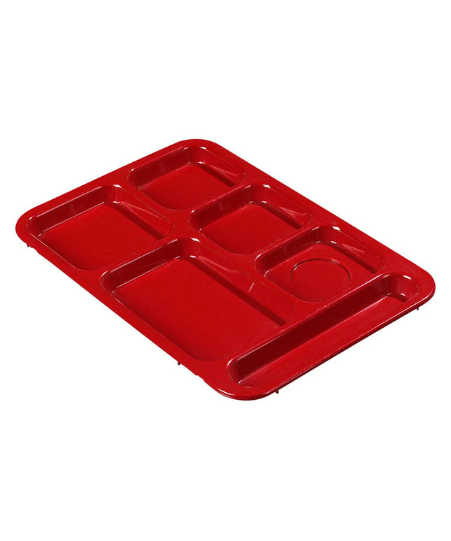 Khay Nhựa Chữ Nhật Carlisle 614R05 6 Ngăn 36.5 x 25.4 cm Đỏ