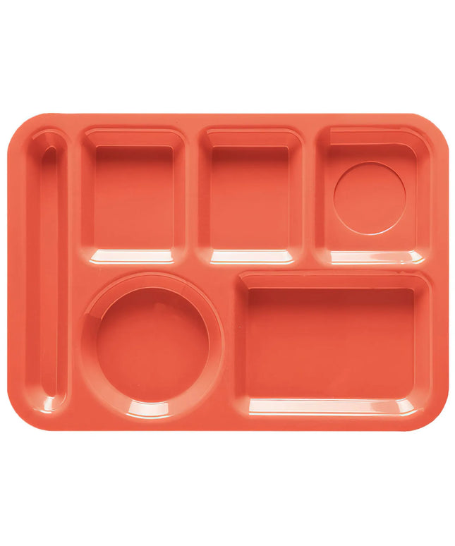 Khay Nhựa Chữ Nhật GET TL-152-RO 6 Ngăn 35.6 x 25.4 cm Màu Rio Orange