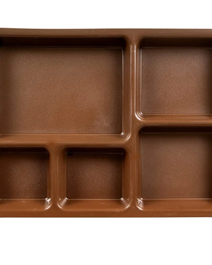 Khay Nhựa Hình Chữ Nhật Cambro 1411CP167 5 Ngăn, 36.5 x 26.8 cm, Nâu