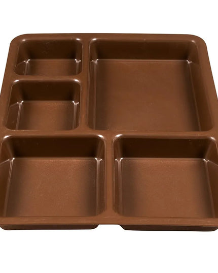 Khay Nhựa Hình Chữ Nhật Cambro 1411CP167 5 Ngăn, 36.5 x 26.8 cm, Nâu