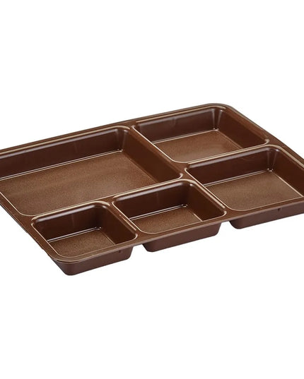 Khay Nhựa Hình Chữ Nhật Cambro 1411CP167 5 Ngăn, 36.5 x 26.8 cm, Nâu