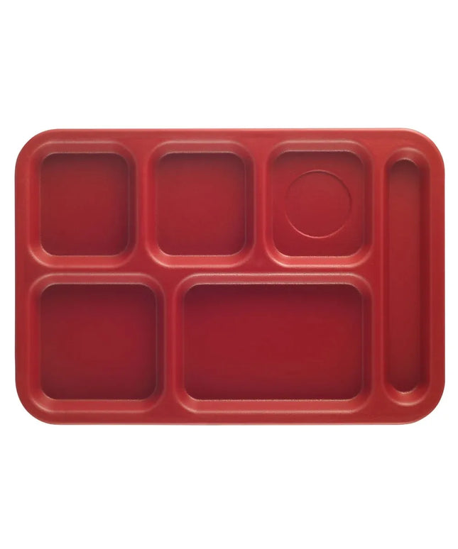 Khay Nhựa Hình Chữ Nhật Cambro PS1014416 6 Ngăn, 25.4 x 36.8 cm, Đỏ Cranberry