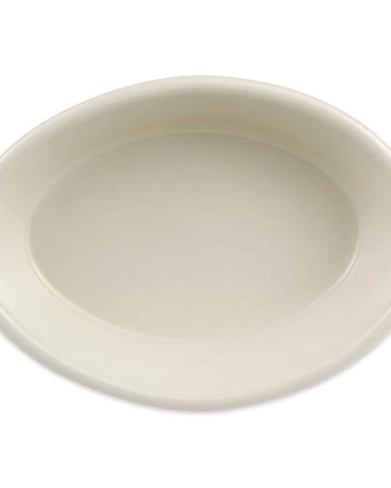 Khay Nướng Bầu Dục Homer Laughlin 600 14 cm 215 ml Viền Cuộn Màu Ngà