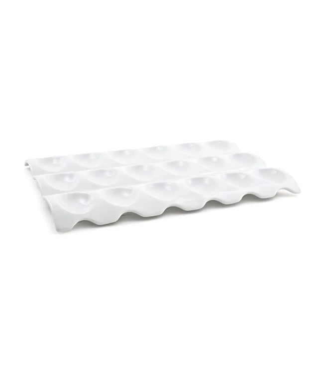 Khay Phục Vụ Chữ Nhật Sampler™ Front of the House Với 18 Ngăn, Sứ, Màu Trắng (SPT015WHP21)