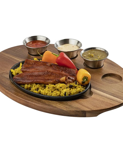 Khay Phục Vụ Fajita Bầu Dục Tablecraft 10710 43 x 31 cm, Gỗ Keo