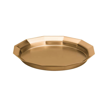 Khay Phục Vụ Tròn Service Ideas TRPN119RIBSVG 27.9 cm, Inox, Vàng Cổ Điển