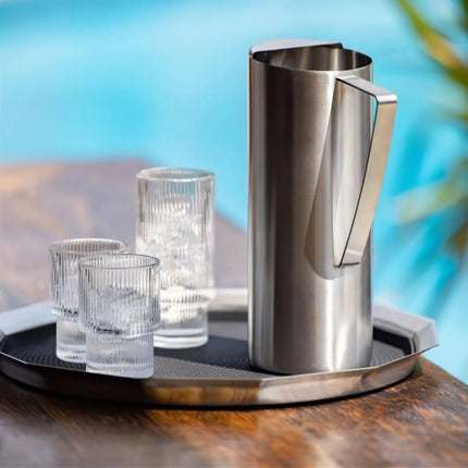Khay Phục Vụ Tròn Service Ideas TRPN1614RIBS 40.6 cm - Inox, Bạc
