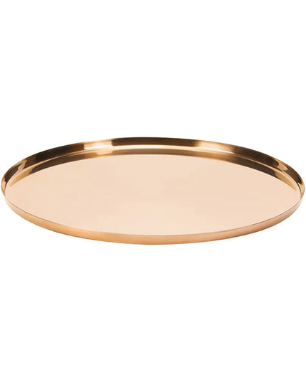 Khay Phục Vụ Tròn Viền Hiện Đại Service Ideas TRME14RIRG 35.6 cm, Inox, Vàng Hồng
