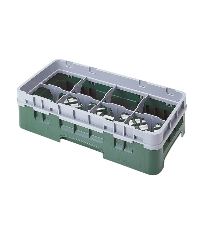 Khay Rửa Ly Camrack Cambro 8HS1114119 Nửa Khay, 6 Thanh Nối, 8 Ngăn, Màu Xanh Sherwood