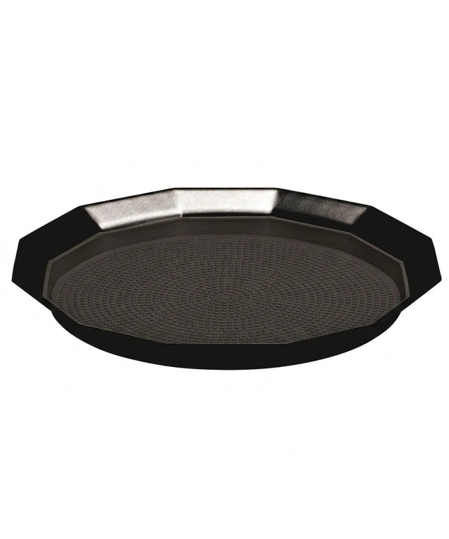 Khay Tròn Service Ideas TRPN119RIBSBX Thép Không Gỉ Màu Đen Onyx 27.9 cm