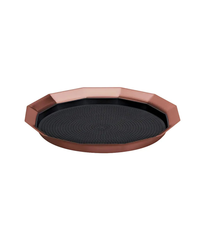 Khay Tròn Service Ideas TRPN119RIBSRG Thép Không Gỉ Màu Vàng Hồng 27.9 cm