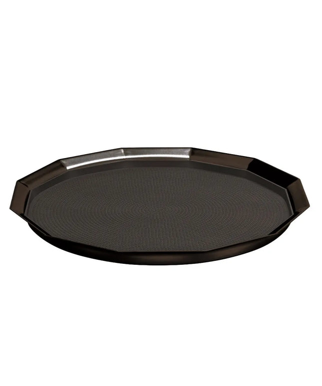 Khay Tròn Service Ideas TRPN1614RIBSBX Thép Không Gỉ Màu Đen Onyx 40.6 cm