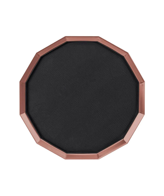 Khay Tròn Service Ideas TRPN1614RIBSRG Thép Không Gỉ Màu Vàng Hồng 40.6 cm