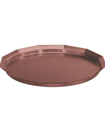 Khay Tròn Service Ideas TRPN1614RIBSRG Thép Không Gỉ Màu Vàng Hồng 40.6 cm