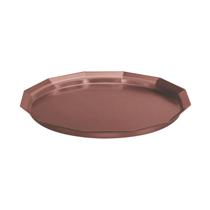 Khay Tròn Service Ideas TRPN1614RIBSRG Thép Không Gỉ Màu Vàng Hồng 40.6 cm