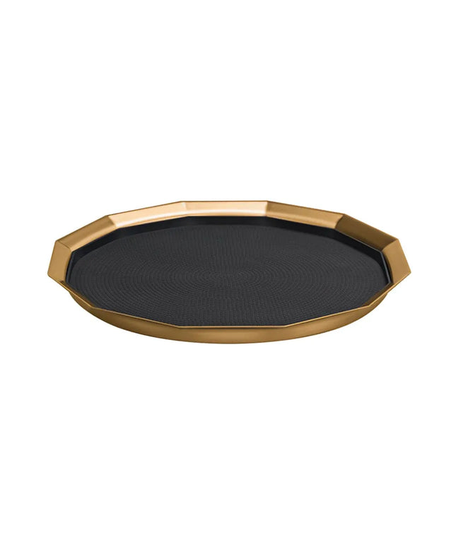 Khay Tròn Service Ideas TRPN1614RIBSVG Thép Không Gỉ Màu Vàng Cổ Điển 40.6 cm