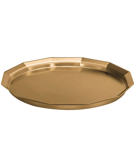 Khay Tròn Service Ideas TRPN1614RIBSVG Thép Không Gỉ Màu Vàng Cổ Điển 40.6 cm