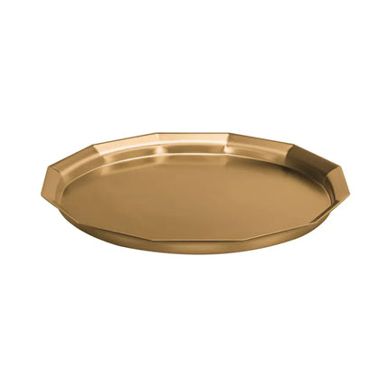 Khay Tròn Service Ideas TRPN1614RIBSVG Thép Không Gỉ Màu Vàng Cổ Điển 40.6 cm