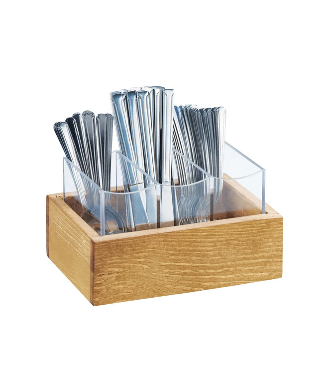 Khay Trưng Bày Dao Dĩa 3 Ngăn Cal-Mil 3408-99 22.9 cm x 15.2 cm Gỗ Tái Chế